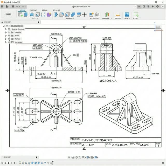 Heavy-Duty Bracket — Technical Drawing